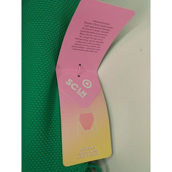 Stoney Clover Ln XXS (00) Deep V-Neck Textured One Piece Green Swim Suit Target - Picture 6 of 8